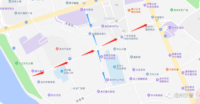 （愛民路、東山路單行線示意圖）